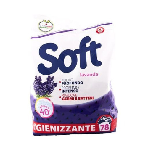 Універсальний пральний порошок Soft Lavanda з активним киснем 78 циклів прання 3.9 кг